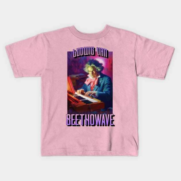 Beethoven Synth Wave Kids T-Shirt by B Sharp